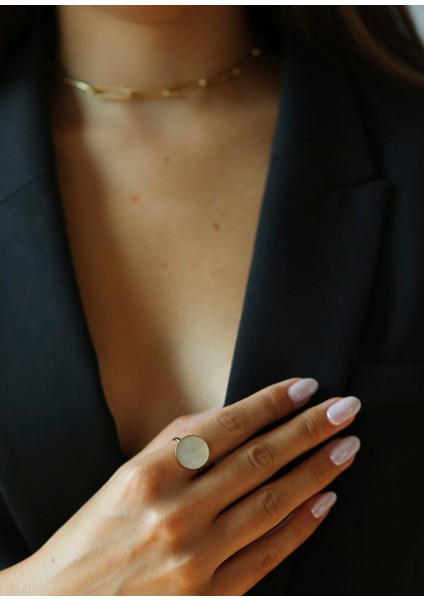 Mother Of Pearl Ring 14 Ayar Kadın Altın Yüzük fırsatları