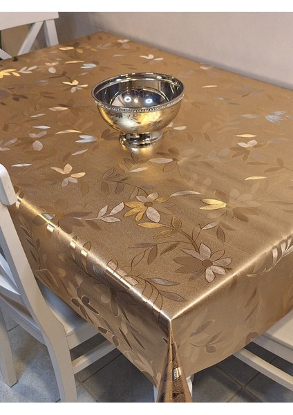 Gold Parlak Silinebilir Masa Örtüsü - Elyaflı Pvc Muşamba modelleri