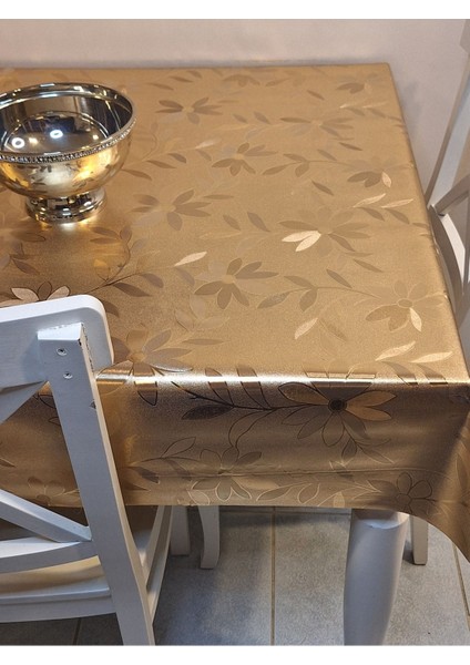 Gold Parlak Silinebilir Masa Örtüsü - Elyaflı Pvc Muşamba fırsatları
