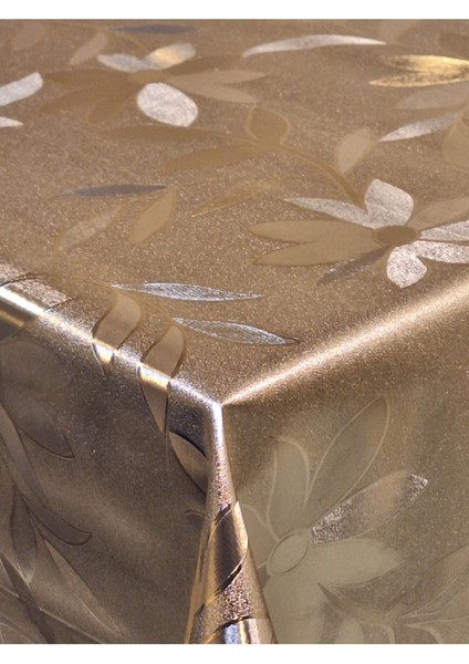 Gold Parlak Silinebilir Masa Örtüsü - Elyaflı Pvc Muşamba