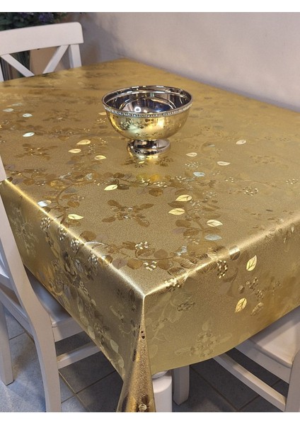 Gold Parlak Silinebilir Masa Örtüsü - Elyaflı Pvc Muşamba fiyatları
