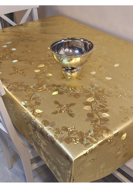 Gold Parlak Silinebilir Masa Örtüsü - Elyaflı Pvc Muşamba modelleri