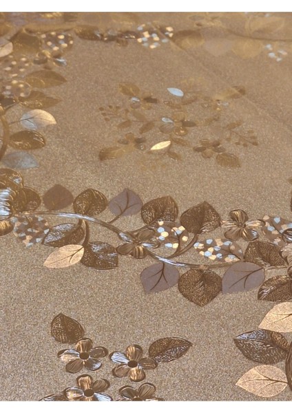 Gold Parlak Silinebilir Masa Örtüsü - Elyaflı Pvc Muşamba