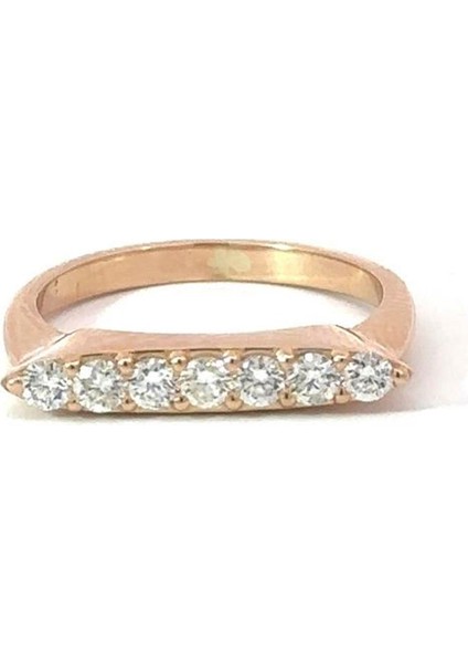 Anka Pırlanta Taşlı 14 Ayar Rose Gold Kadın Altın Yüzük