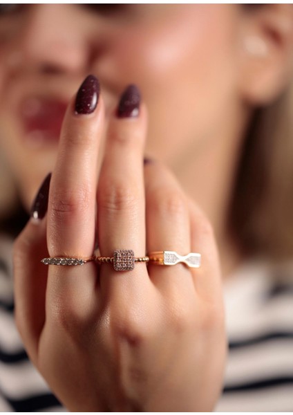 Anka Pırlanta Taşlı 14 Ayar Rose Gold Kadın Altın Yüzük fırsatları