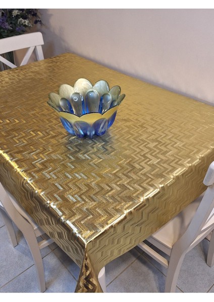 Gold Parlak Silinebilir Masa Örtüsü - Elyaflı Pvc Muşamba modelleri
