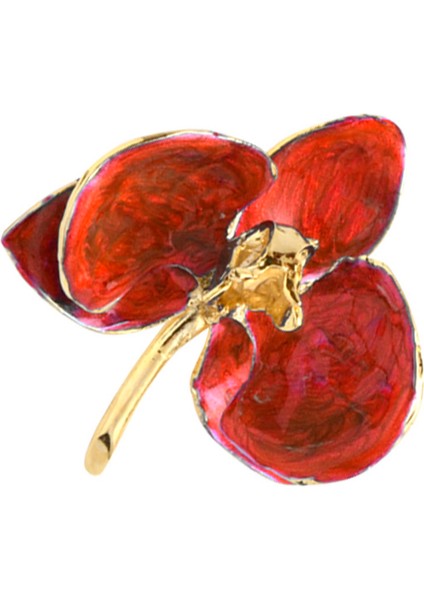 Orchid Kırmızı Kadın Altın Kaplama Broş