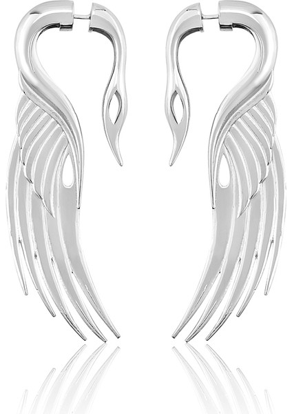 Swan 925 Ayar Gümüş ve Rodyum Kaplama Kadın Sallantılı Küpe
