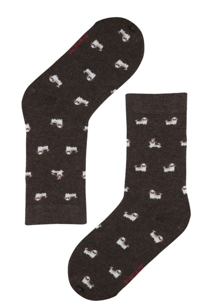Shihtsu Desenli Bambu Unisex Çorap