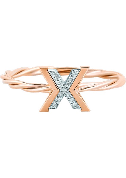 x By Molu Iconx 14 Ayar Rose Altın Pırlantalı Burma Kadın Halka Yüzük