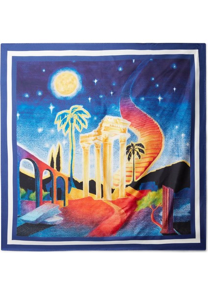Midnight Acropolis Large Mavi 85X85 cm Ipek Eşarp