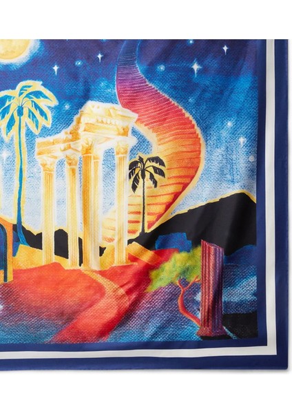 Midnight Acropolis Large Mavi 85X85 cm Ipek Eşarp
