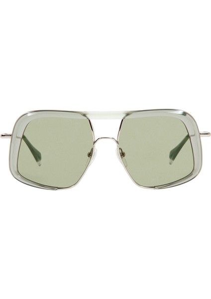 Vanguard Kenza 6690 7 Dikdörtgen Yeşil Gümüş Unisex Güneş Gözlüğü
