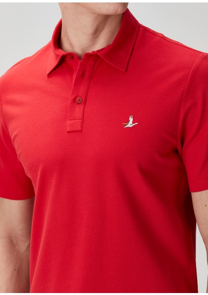 Comfort Fit Kırmızı Polo Yaka T-Shirt