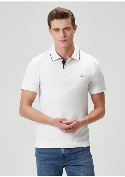 Slim Fit Beyaz Polo Yaka T-Shirt