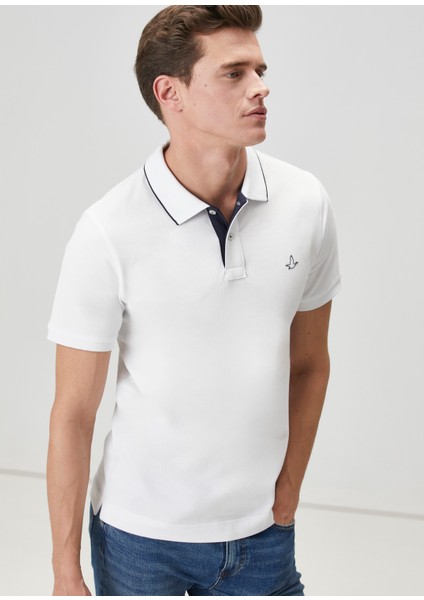 Slim Fit Beyaz Polo Yaka T-Shirt fiyatları