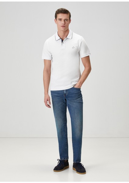 Slim Fit Beyaz Polo Yaka T-Shirt modelleri