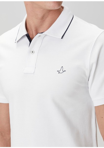 Slim Fit Beyaz Polo Yaka T-Shirt