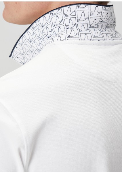 Slim Fit Beyaz Polo Yaka T-Shirt
