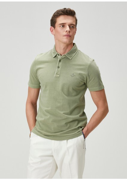 Comfort Fit Açık Haki Polo Yaka T-Shirt fiyatları