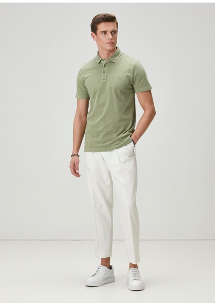 Comfort Fit Açık Haki Polo Yaka T-Shirt modelleri