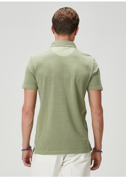 Comfort Fit Açık Haki Polo Yaka T-Shirt fırsatları