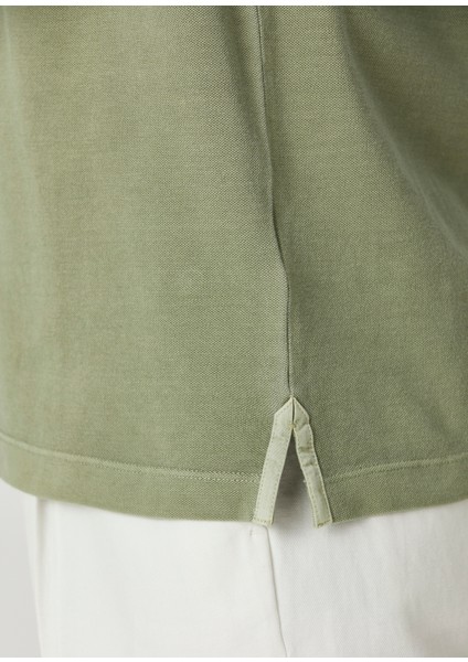 Comfort Fit Açık Haki Polo Yaka T-Shirt