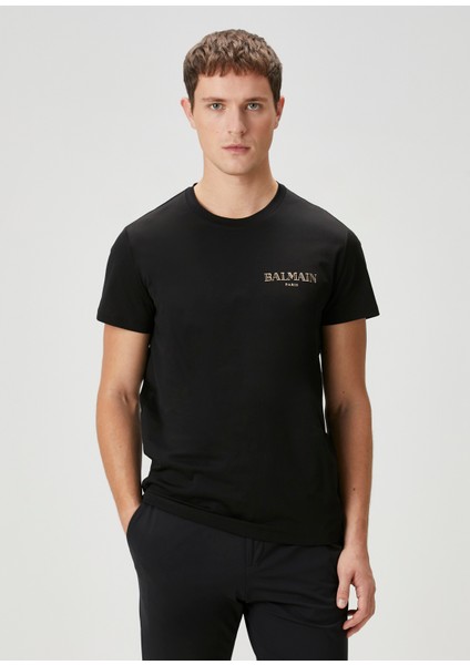 Siyah Logo Detaylı T-Shirt