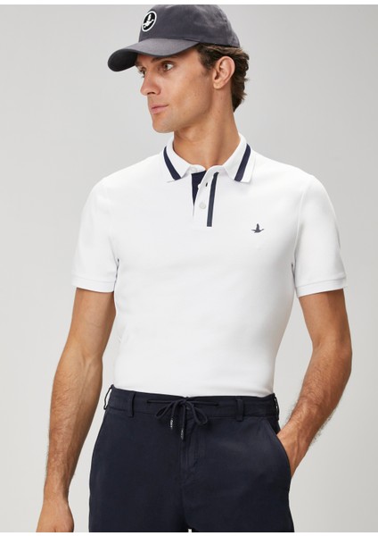 Slim Fit Beyaz Polo Yaka T-Shirt