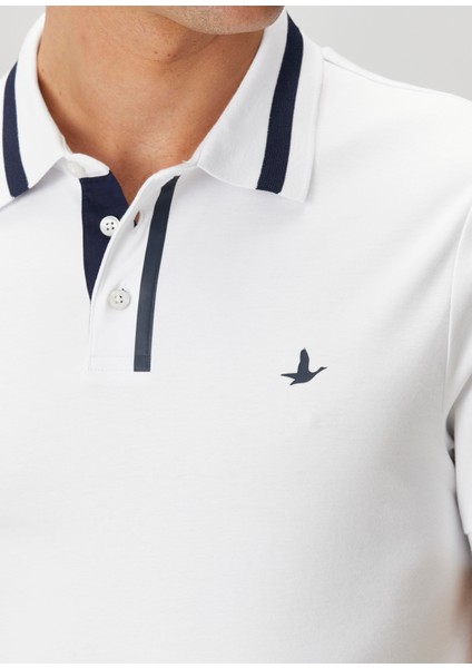Slim Fit Beyaz Polo Yaka T-Shirt