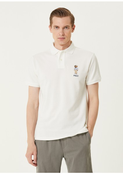 Krem Polo Yaka T-Shirt