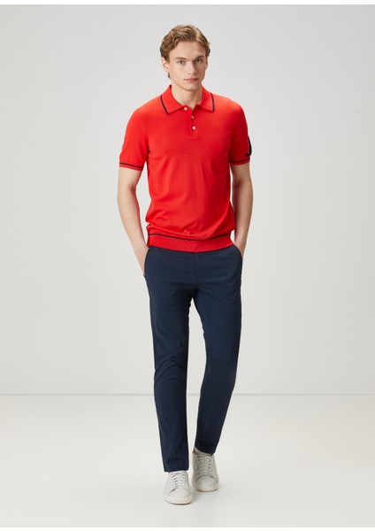 Kırmızı Kaz Jakarlı Polo Yaka T-Shirt modelleri