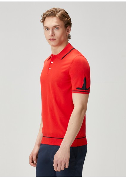 Kırmızı Kaz Jakarlı Polo Yaka T-Shirt fırsatları