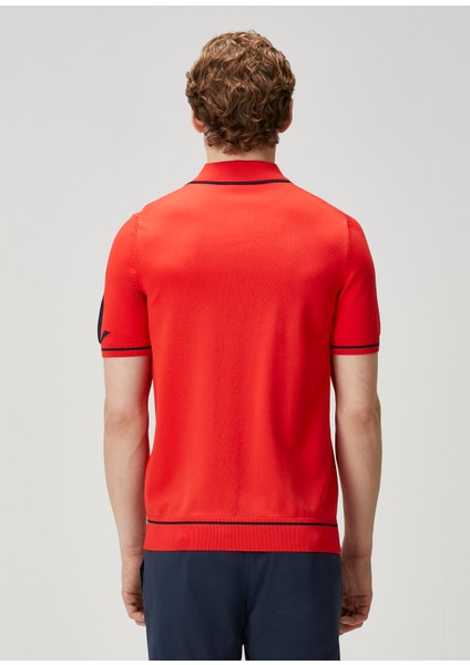 Kırmızı Kaz Jakarlı Polo Yaka T-Shirt indirimleri