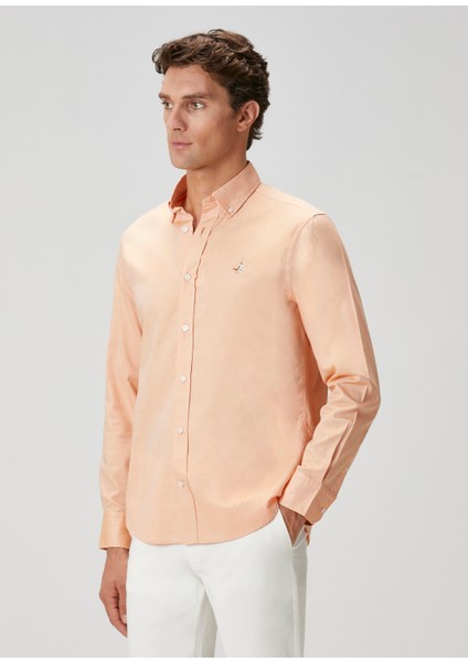 Comfort Fit Turuncu Oxford Gömlek fiyatları