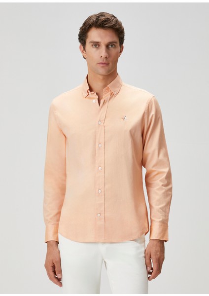 Comfort Fit Turuncu Oxford Gömlek indirimleri