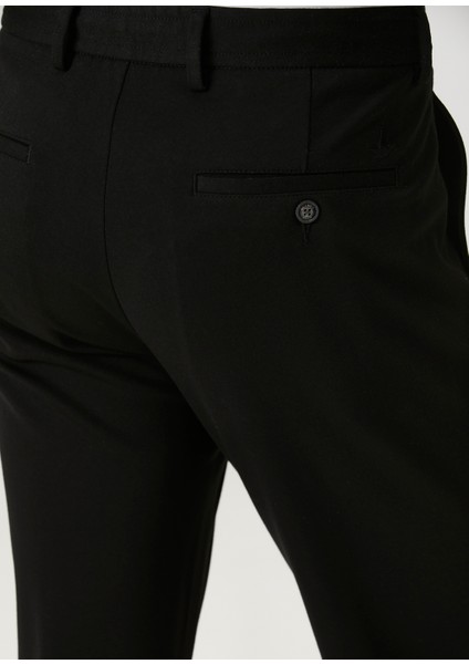 Siyah Beli Kordonlu Spor Pantolon