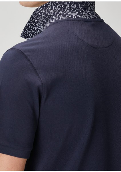 Comfort Fit Lacivert Polo Yaka T-Shirt