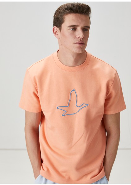 Kayısı Kontrast Baskı Detaylı T-Shirt fiyatları