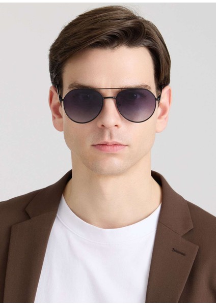 Ds 2390 C4 Pilot Mat Siyah Metal Unisex Güneş Gözlüğü