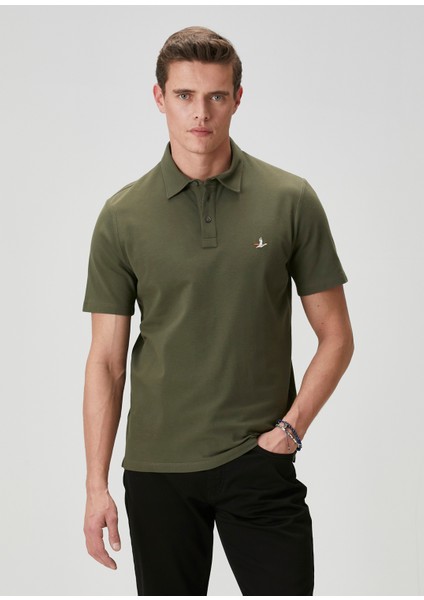 Comfort Fit Haki Polo Yaka T-Shirt