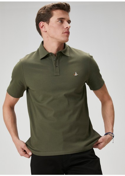 Comfort Fit Haki Polo Yaka T-Shirt fırsatları