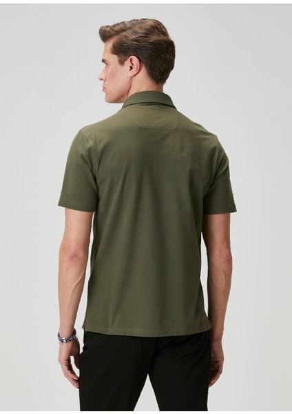 Comfort Fit Haki Polo Yaka T-Shirt