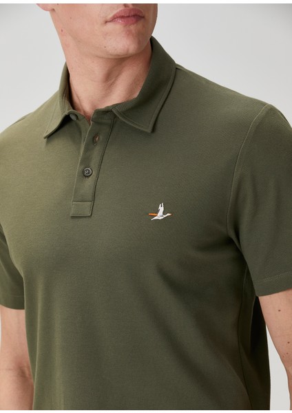 Comfort Fit Haki Polo Yaka T-Shirt