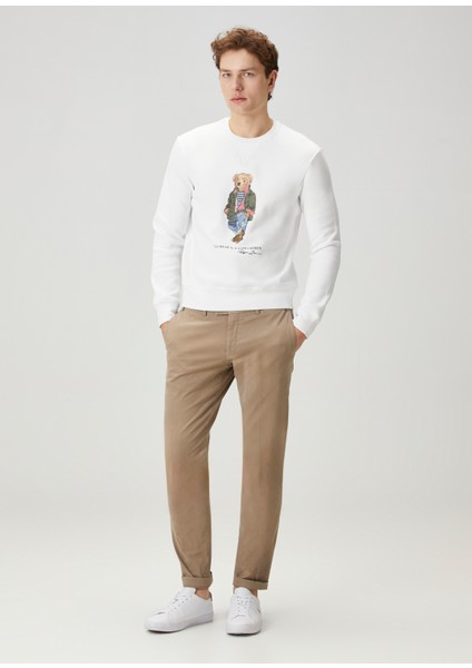 Beyaz Logo Baskılı Sweatshirt fiyatları
