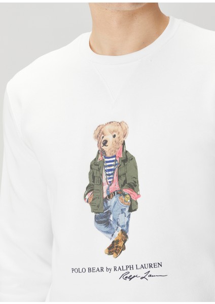 Beyaz Logo Baskılı Sweatshirt indirimleri