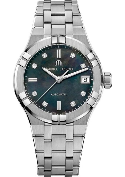 ML-AI6006SS002370-1 Metalik Gri Pırlantalı Kadın Kol Saati