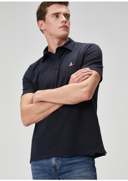 Comfort Fit Lacivert Polo Yaka T-Shirt