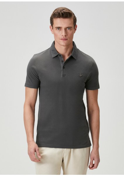 Comfort Fit Antrasit Polo Yaka T-Shirt fiyatları
