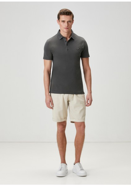 Comfort Fit Antrasit Polo Yaka T-Shirt modelleri